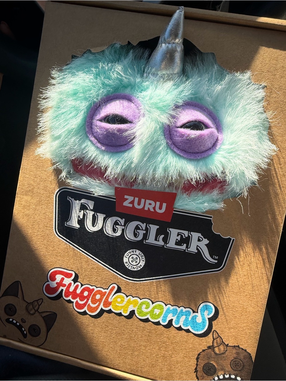 Rare ZURU Fugglers Blue Fuzzy Unicorn Fuggler Plush – Hard to Find
